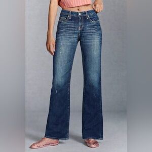BKE Women 31 Bootcut Jeans Vintage Y2K Madison Distressed Flap Pockets Western